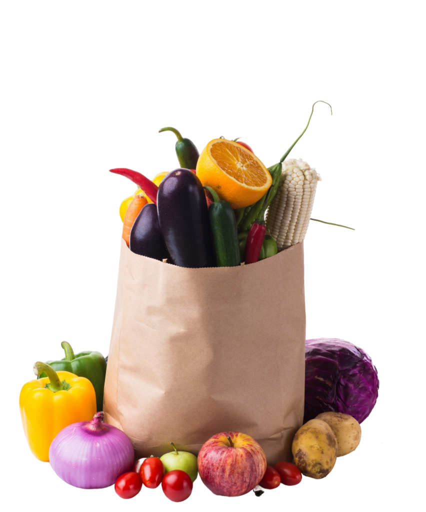 paper bag with vegetables